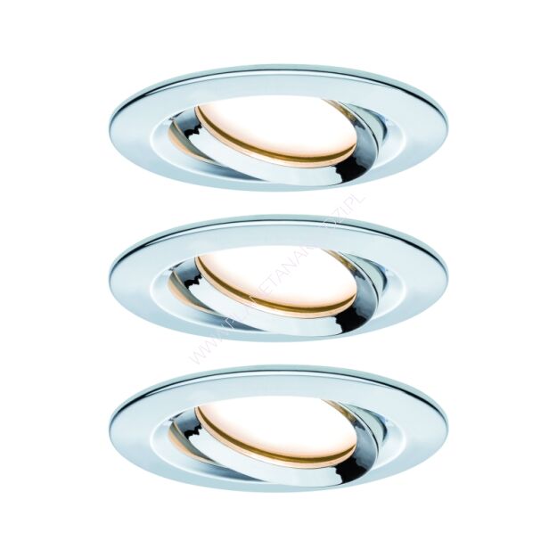 Oprawa do wbudowania NOVA PLUS COIN LED DIM wychylna zestaw 3x6W 470lm 93mm 2700K IP65 230V chrom