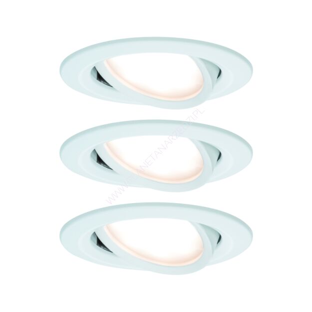 Oprawa do wbudowania NOVA COIN LED DIM wychylna zestaw 3x6W 470lm 84mm 2700K IP23 230V biały mat