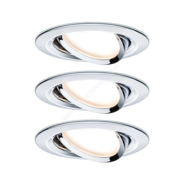 Zestaw Premium Coin Slim ściemniany LED 3x6,8W 2700K 230V 51mm Chrom/Aluminium