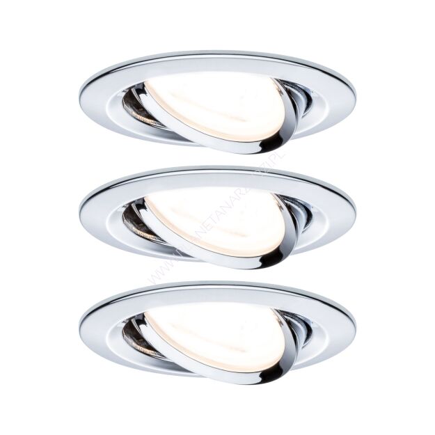 Oprawa do wbudowania NOVA LED wychylna zestaw 3xGU10 6,5W 460lm 2700K 84mm 230V chrom / aluminium