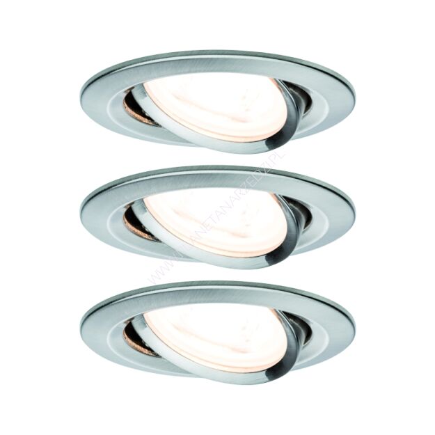 Oprawa do wbudowania NOVA LED DIM wychylna GU10 6.5W 460lm 84mm 2700K IP23 230V szczotkowane żelazo