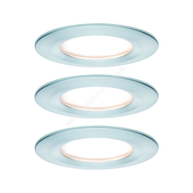 Oprawa do wbudowania NOVA COIN LED DIM stała zestaw 3x6W 470lm 78mm 2700K IP44 230V aluminium