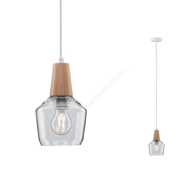 Neordic Ylvie Lampa wisząca max. 1x20W E27 230V Szkło/Drewno