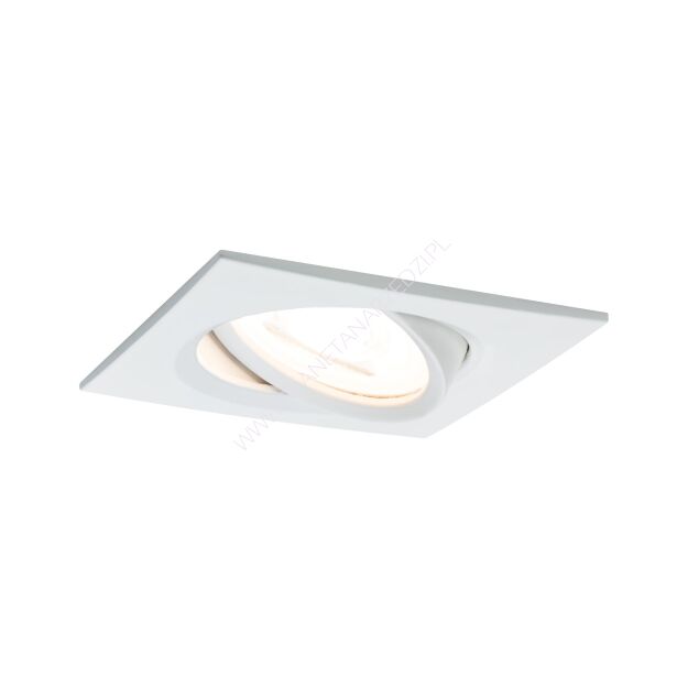 Oprawa do wbudowania NOVA LED wychylna GU10 6.5W 460lm 84x84mm 2700K IP23 230V biały mat / aluminium