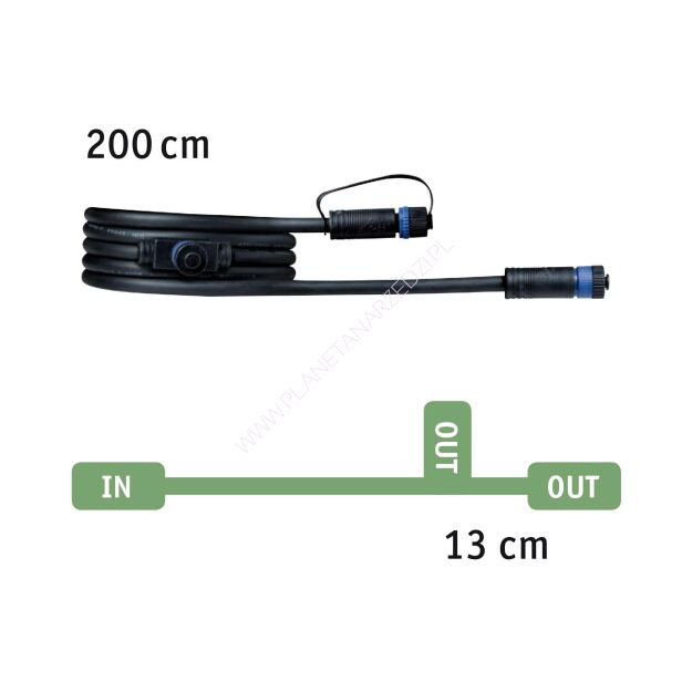 Przewód połączeniowy Plug & Shine 2m 1in-2out IP68 24V czarny / tworzywo sztuczne