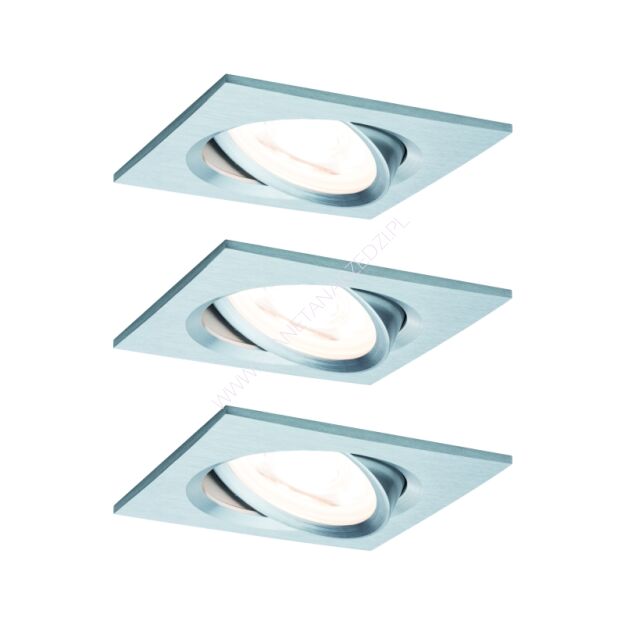 Oprawa do wbudowania NOVA COIN LED DIM wychylna zestaw 3x6W 470lm 84x84mm 2700K IP23 230V aluminium