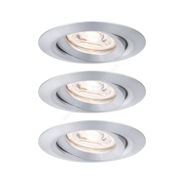 Oprawa do wbudowania NOVA COIN LED Mini wychylna zestaw 3x4W 310lm 65mm 2700K IP23 230V aluminium mat