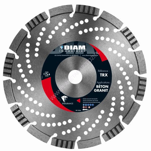 Tarcza diamentowa 125 x 22/12 DIAM TRX laser, profesjonalna +