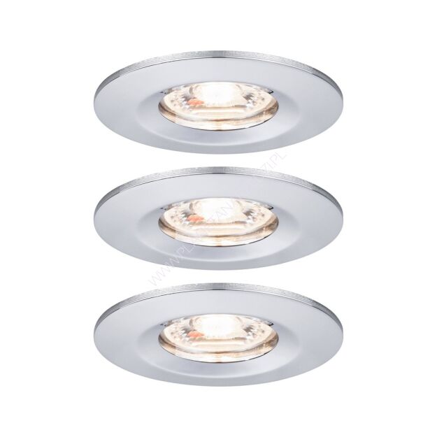 Oprawa do wbudowania NOVA COIN LED Mini stała zestaw 3x4W 310lm 65mm 2700K IP44 230V chrom mat