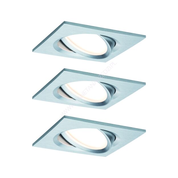 Oprawa do wbudowania NOVA COIN LED DIM wychylna zestaw 3x 6W 425lm 84x84mm 2700K IP23 230V aluminium