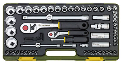 Zestaw kluczy nasadowych Proxxon 1/2 i 1/4 cala [65 elementów]