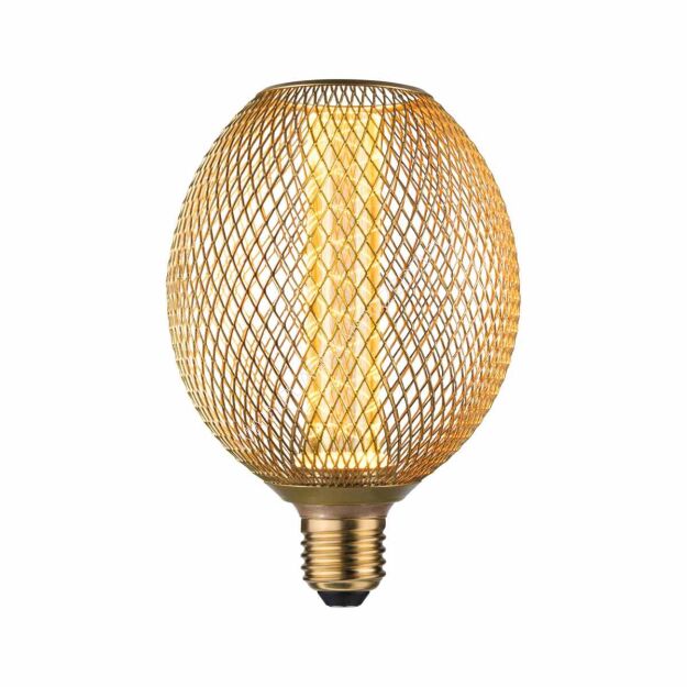 Źródło światła LED METALLIC GLOW GLOB mosiądz Spiral E27 4.2W 200lm 1800K 230V