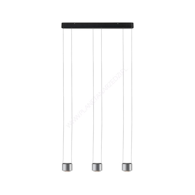 Lampa wisząca ALDAN LED DIM 3x9W 3X450lm 2700K 230V czarny / szczotkowane aluminium