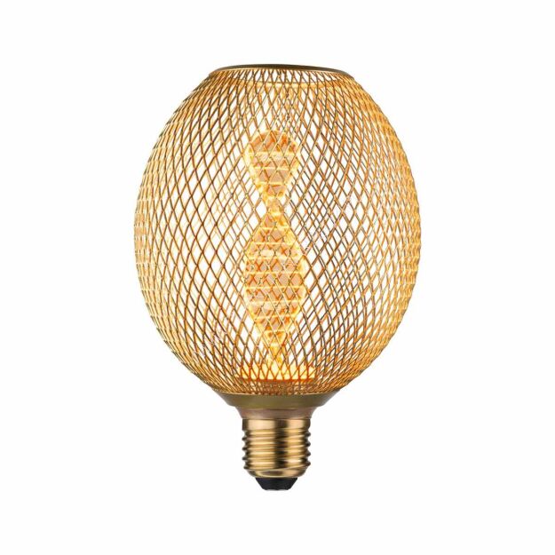 Źródło światła LED METALLIC GLOW GLOB mosiądz Helix E27 3,5W 130lm 1800K 230V