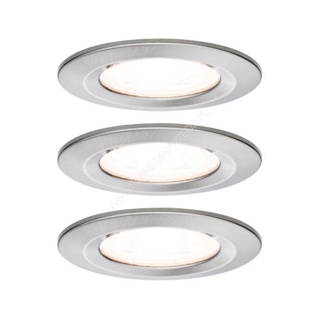 Oprawa do wbudowania NOVA LED stała 3xGU10 6.5W 460lm 78mm 2700K IP44 230V szczotkowane żelazo / aluminium