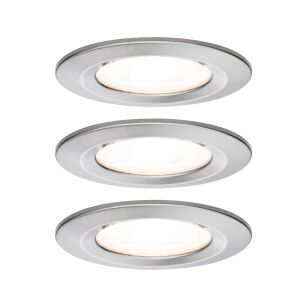 Oprawa do wbudowania NOVA LED stała 3xGU10 6.5W 460lm 78mm 2700K IP44 230V szczotkowane żelazo / aluminium