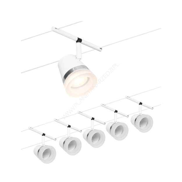 System linkowy DC zest Cone max5x10W Biały mat/Chrom GU5,3 12V DC 60VA twszt/met