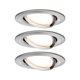 Oprawa do wbudowania NOVA COIN LED wychylna zestaw 3x6W 470lm 84mm 2700K IP23 230V szczotkowane żelazo / aluminium