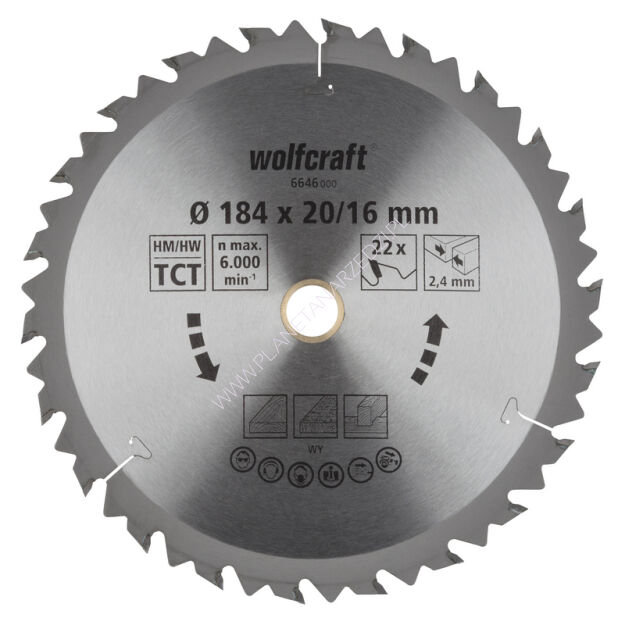 Tarcza HM do pilarek ręcznych Wolfcraft Fi 184 seria brązowa