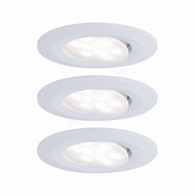 Zestaw opraw do wbudowania CALLA LED 3x5W 400lm okrągła stała 3000/4000/6500K IP65 230V biały matowy