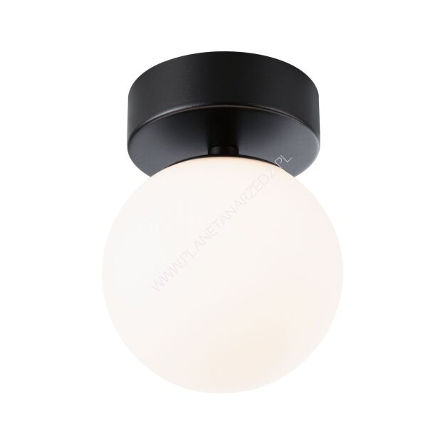 Lampa sufitowa łazienkowa GOVE LED 5W 400lm 3000K IP44 230V czarny matowy / metal / szkło