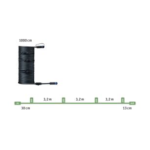 Przewód połączeniowy Plug & Shine 10m 1in-5out IP68 24V czarny / tworzywo sztuczne