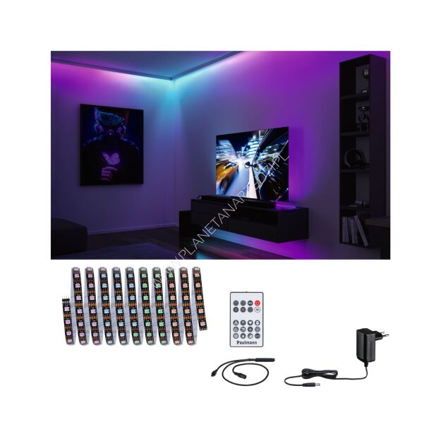 Kompletny zestaw taśma DYNAMIC LED RGB+ 5W 3M IP20 60LED/m 10VA 230V/12V DC biały / tworzywo sztuczne