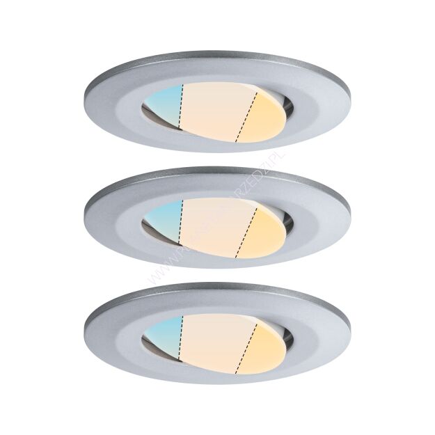 Zestaw opraw do wbudowania CALLA LED 3x5W 400lm okrągła wychylna 3000/4000/6500K IP65 230V chrom matowy