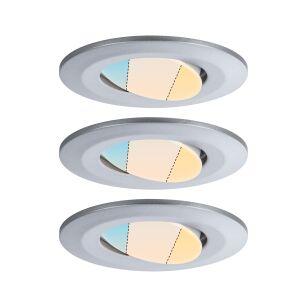 Zestaw opraw do wbudowania CALLA LED 3x5W 400lm okrągła wychylna 3000/4000/6500K IP65 230V chrom matowy