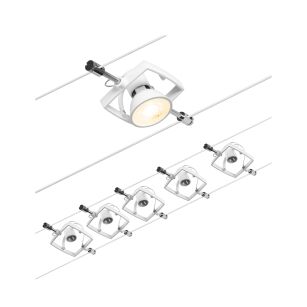 System linkowy zestaw Mac II max 5x10W GU5,3 12V DC 2 x 5 metrów biały mat/chrom