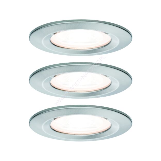 Oprawa do wbudowania NOVA LED DIM stała zestaw 3xGU10 6.5W 460lm 78mm 2700K IP44 230V szczotkowane żelazo