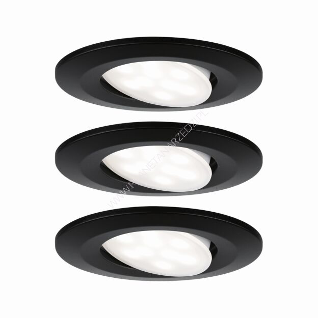 Zestaw opraw do wbudowania CALLA LED 3x6W 530lm okrągła wychylna 4000K IP65 230V czarny matowy