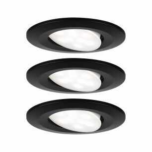 Zestaw opraw do wbudowania CALLA LED 3x6W 530lm okrągła wychylna 4000K IP65 230V czarny matowy