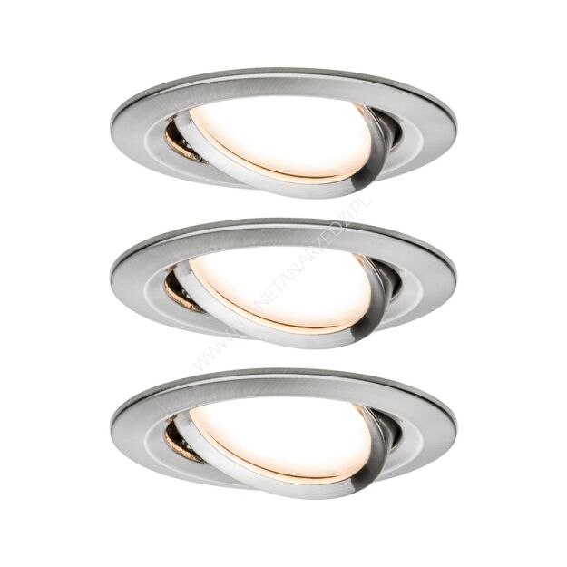 Zestaw Premium Coin Slim ściemniany LED 3x6,8W 2700K 230V 51mm Żelazo Szczotkowane/Aluminium