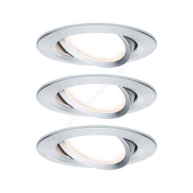 Zestaw Premium Coin Slim ściemniany LED 3x6,8W 2700K 230V 51mm Aluminium