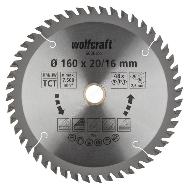 Tarcza HM do pilarek ręcznych Wolfcraft O 160 ( seria pomarańczowa)