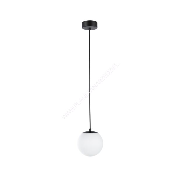 Lampa wisząca łazienkowa GOVE LED 9W 900lm 3000K IP44 230V czarny matowy / metal /  szkło