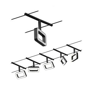 System linkowy DC Frame 5x4,8W Cz mat /Chrom 230V/12V DC 60VA twszt 3000K