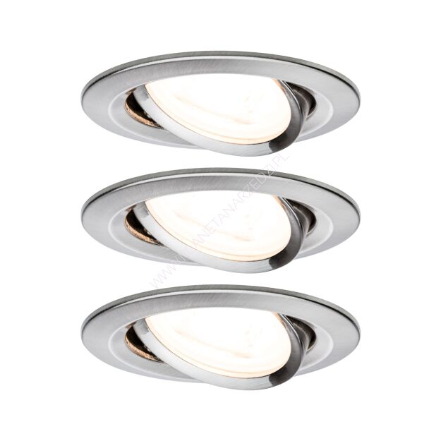 Oprawa do wbudowania NOVA LED wychylna zestaw 3xGU10 6,5W 460lm 2700K 84mm 230V żelazo szczotkowane / aluminium