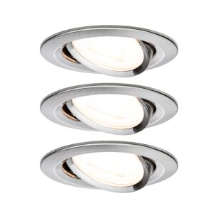 Oprawa do wbudowania NOVA LED wychylna zestaw 3xGU10 6,5W 460lm 2700K 84mm 230V żelazo szczotkowane / aluminium