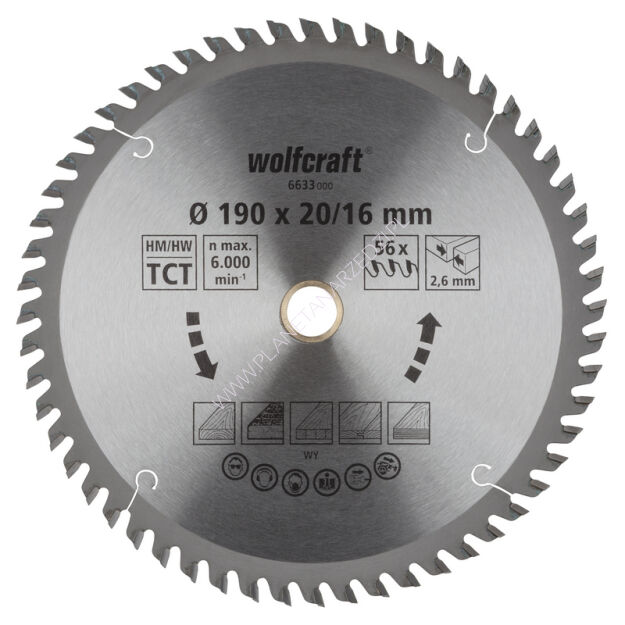 Tarcza HM do pilarek ręcznych Wolfcraft Fi 190 ( seria pomarańczowa)