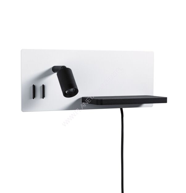 Oprawa ścienna SERRA LED DIM  USB-C LEFT 650/200lm 2700K 230V biały matowy / czarny matowy