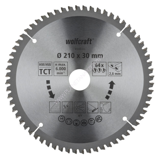 Piła tarczowa do ukośnic  210x30/20x2,8 mm HM Wolfcraft