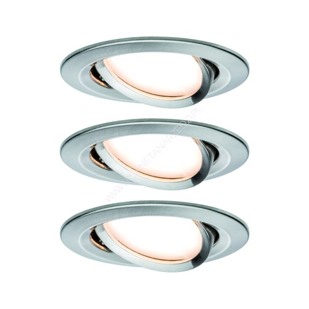 Oprawa do wbudowania NOVA PLUS COIN LED DIM SH Zigbee wychylna zestaw 3x7W 470lm 51mm  2700K 230V żelazo szczotkowane