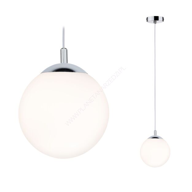 Lampa wisząca GLOBE E27 max. 20W IP44 E27 230V satynowe szkło / chrom