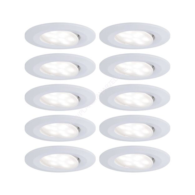 Zestaw opraw do wbudowania CALLA LED DIM 10X5.2W 460lm okrągła wychylna 4000K IP65 230V biały matowy