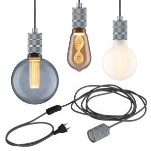 Lampa wisząca z wyłącznikiem TILLA Neordic E27 max. 20W IP20 230V aluminium / metal