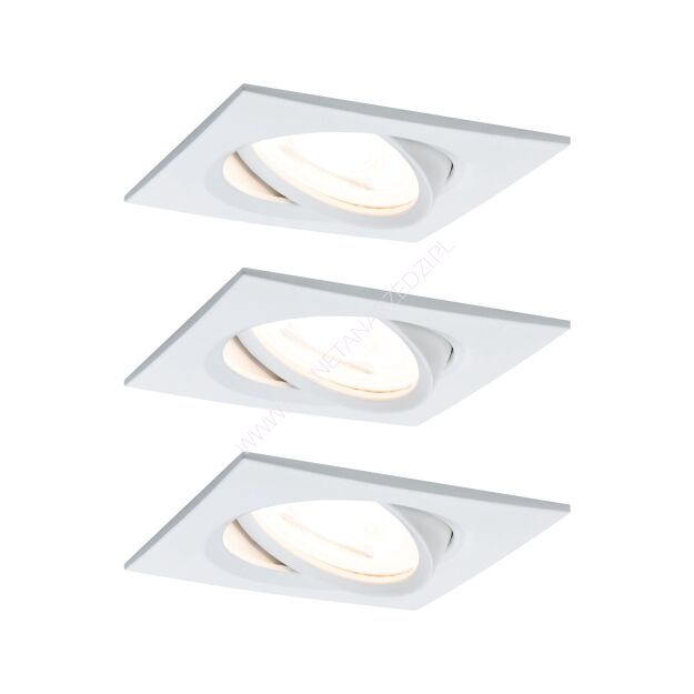 Oprawa do wbudowania NOVA LED wychylna zestaw 3xGU10 6.5W 460lm 84x84mm 2700K 230V biały mat