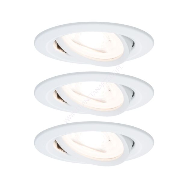 Oprawa do wbudowania NOVA LED wychylna zestaw 3xGU10 6.5W 460lm 84mm 2700K  230V biały mat / aluminium