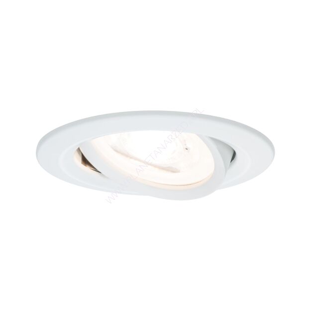 Oprawa do wbudowania NOVA LED wychylna GU10 6.5W 460lm 84mm 2700K IP23 230V biały mat / aluminium